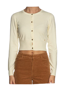 Yes Zee Cardigan Donna Girocollo Manica Corta Bottoni 1039-M001-0222 Oro