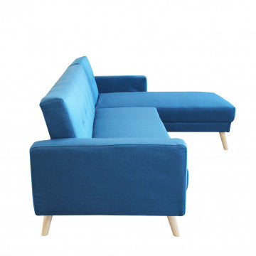 Divano Letto Moderno con Struttura in Metallo e Legno