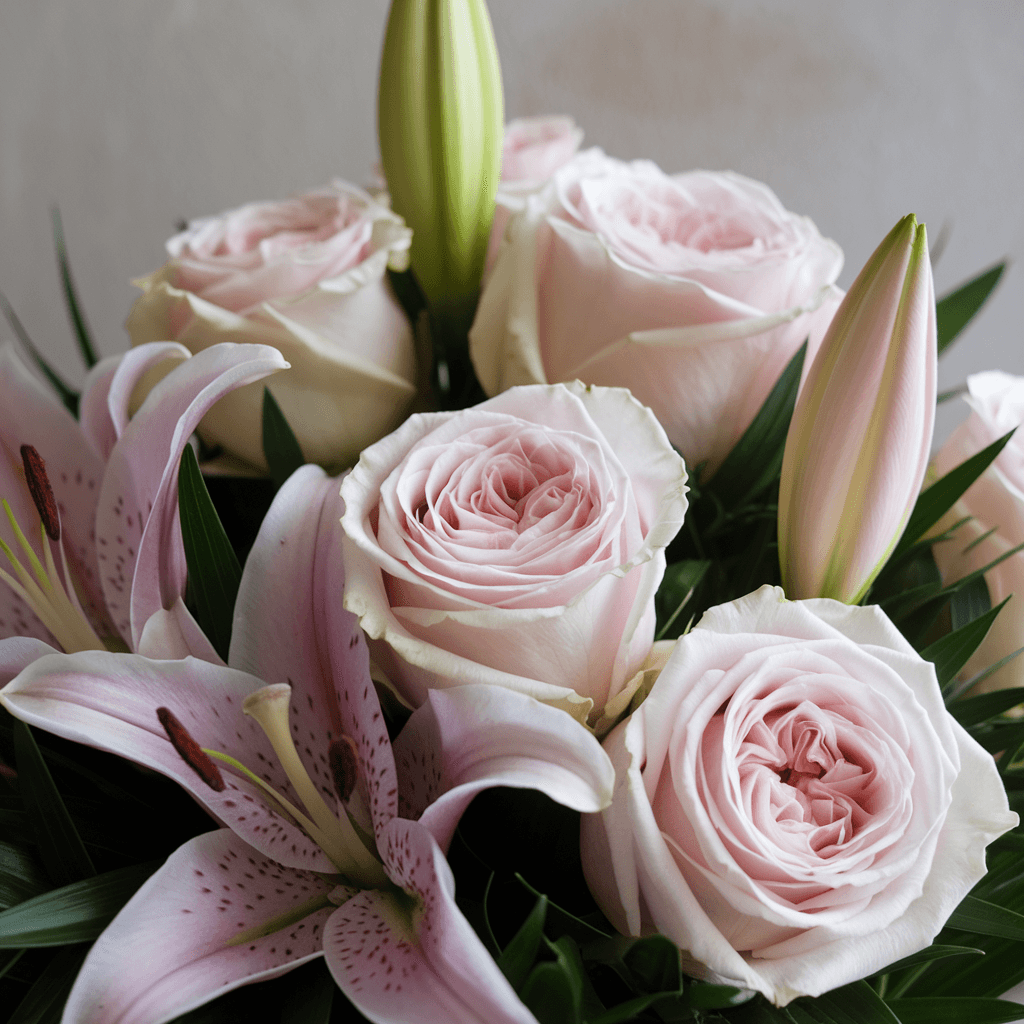 ETERNO ABBRACCIO – Rose Rosa e Lilium (Toni Delicati di Rosa)