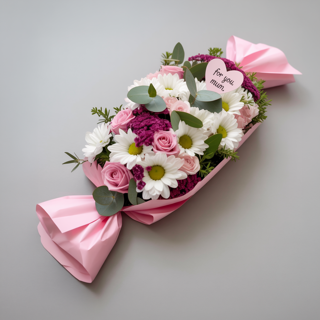 ARMONIA ROMANTICA – Composizione Floreale in Bianco e Rosa