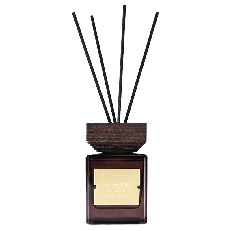 Diffusore a bastoncini in rattan con coperchio in legno e oli essenziali "Hotel Fragrance"