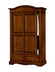 ARMADIO ARTE POVERA 2 ANTE SCORREVOLI LEGNO TINTA NOCE 122x60x200h