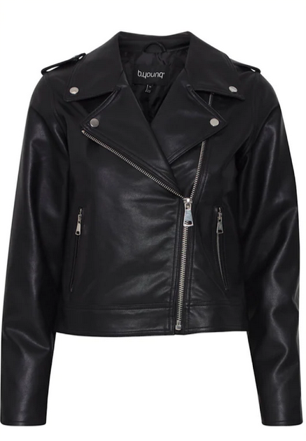 b.young Acomy Biker 20812640 Chiodo Ecopelle Donna Nero