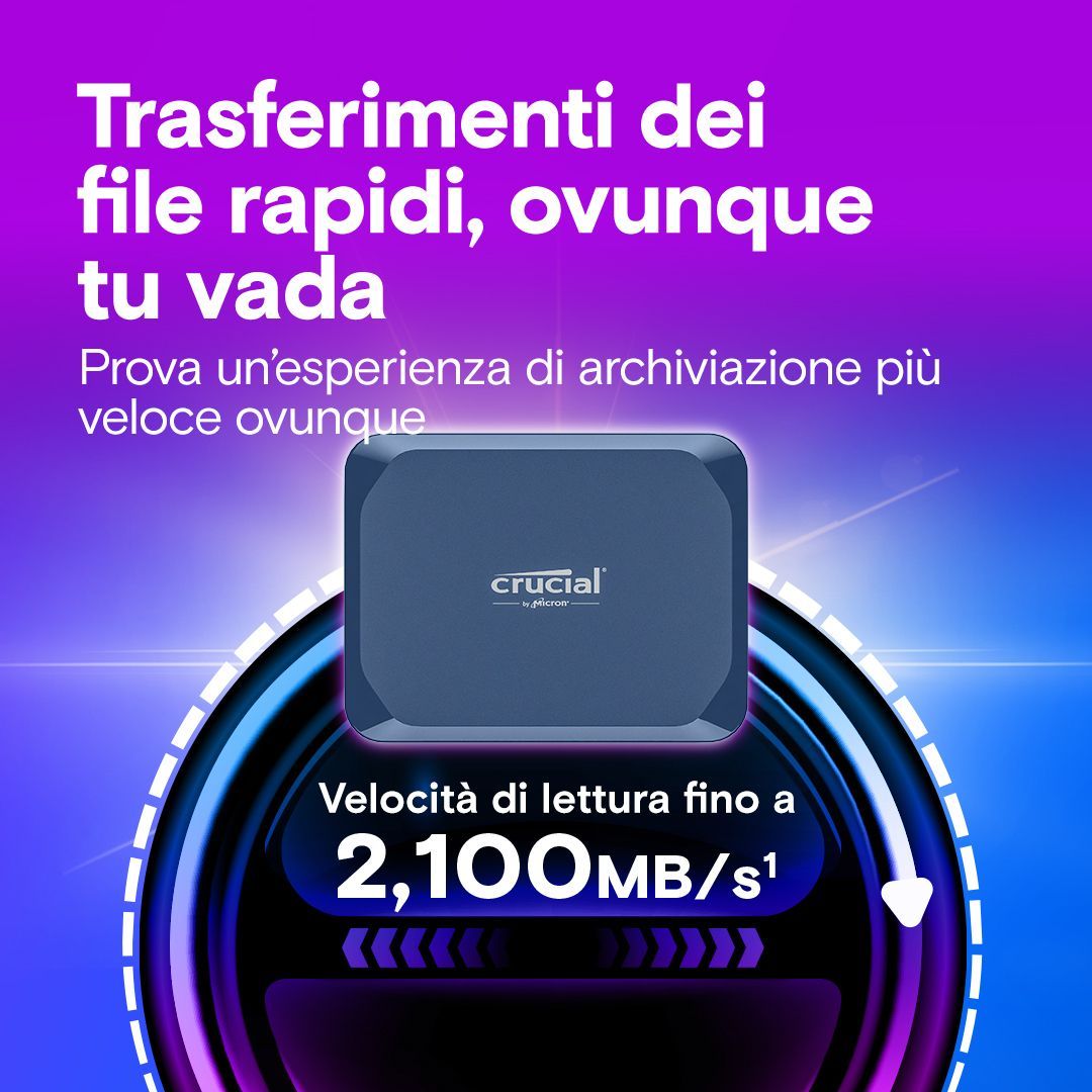 CRUCIAL X10 4TB PORTABLE SSD CRITTOGRAFATO [CT4000X10SSD9]
