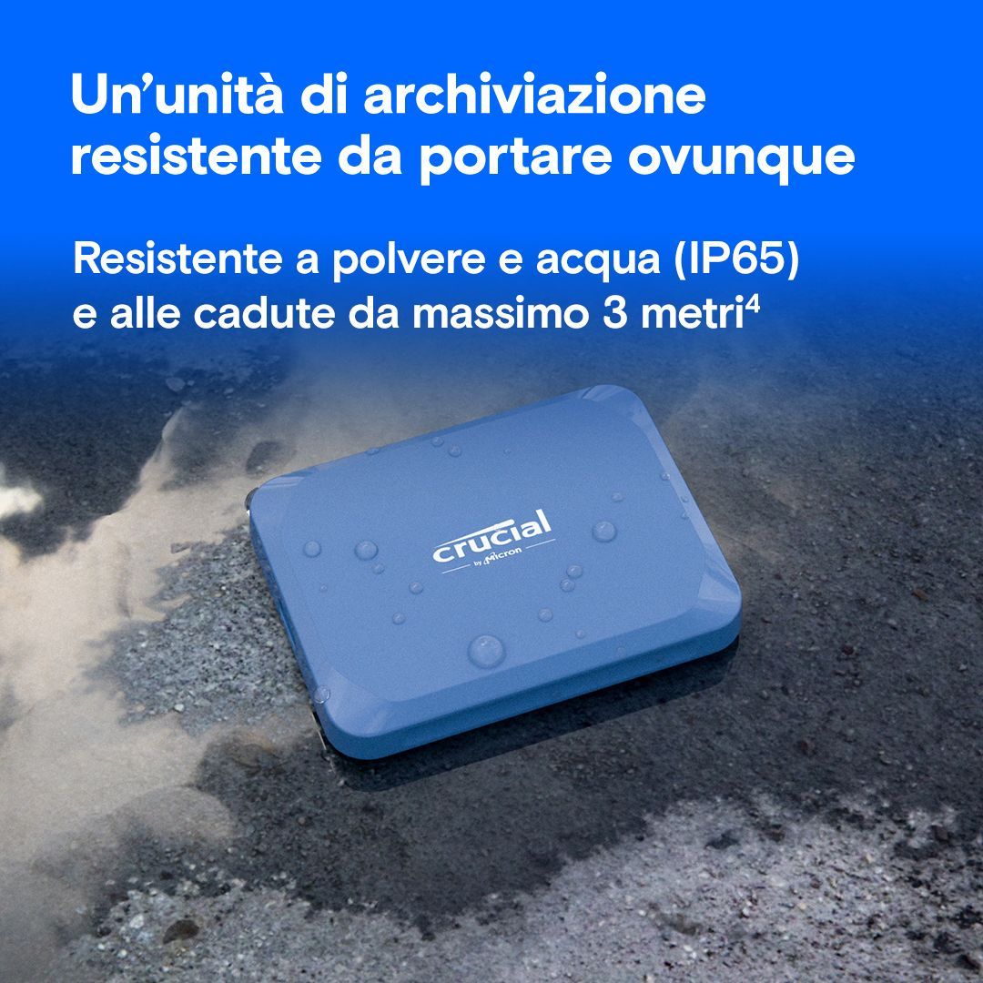 CRUCIAL X10 4TB PORTABLE SSD CRITTOGRAFATO [CT4000X10SSD9]