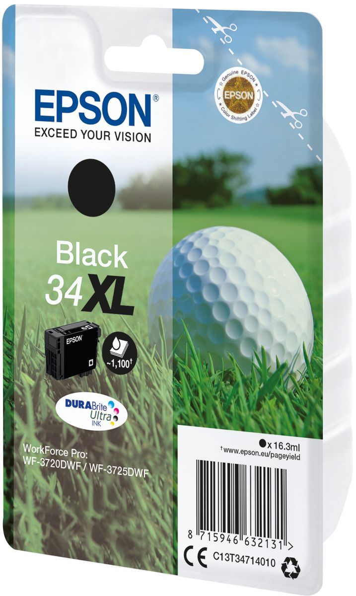 Epson Golf ball Singlepack Black 34XL DURABrite Ultra Ink [C13T34714010]