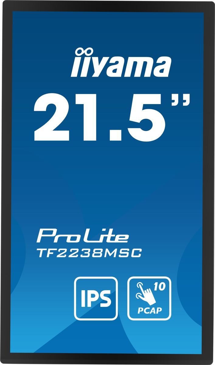 iiyama PROLITE Pannello A digitale 55,9 cm (22") LED 600 cd/m Full HD Nero Touch screen [TF2238MSC-B1]