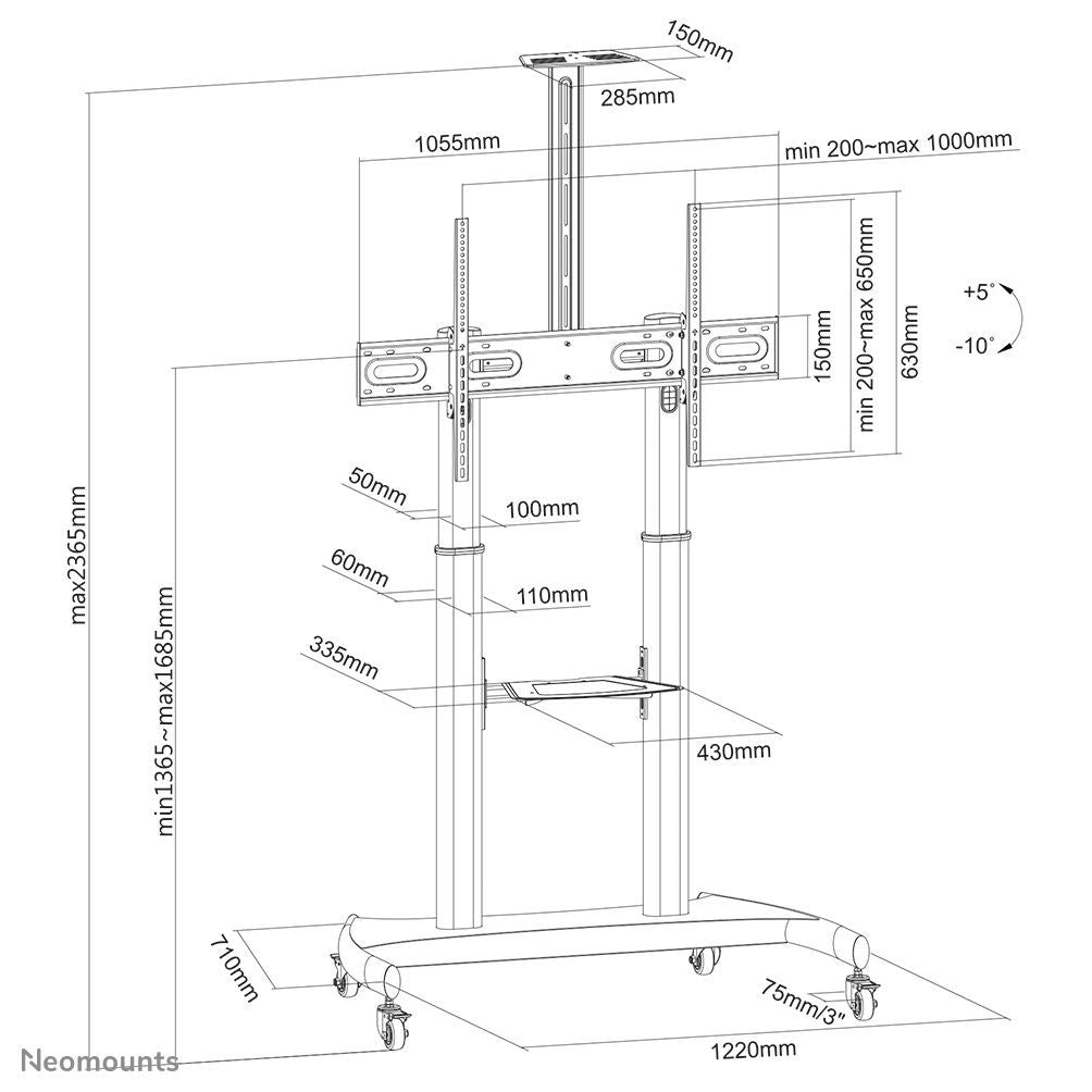 Neomounts PLASMA-M1950E Carello TV 60-100" [PLASMA-M1950E]