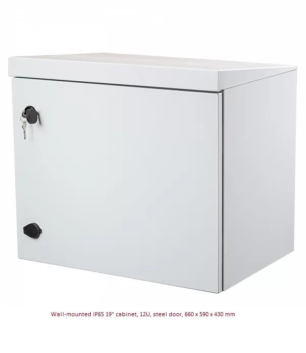 Rack 19''Wall-mounted IP65 12U steel door Prof.430 [AT-02575]