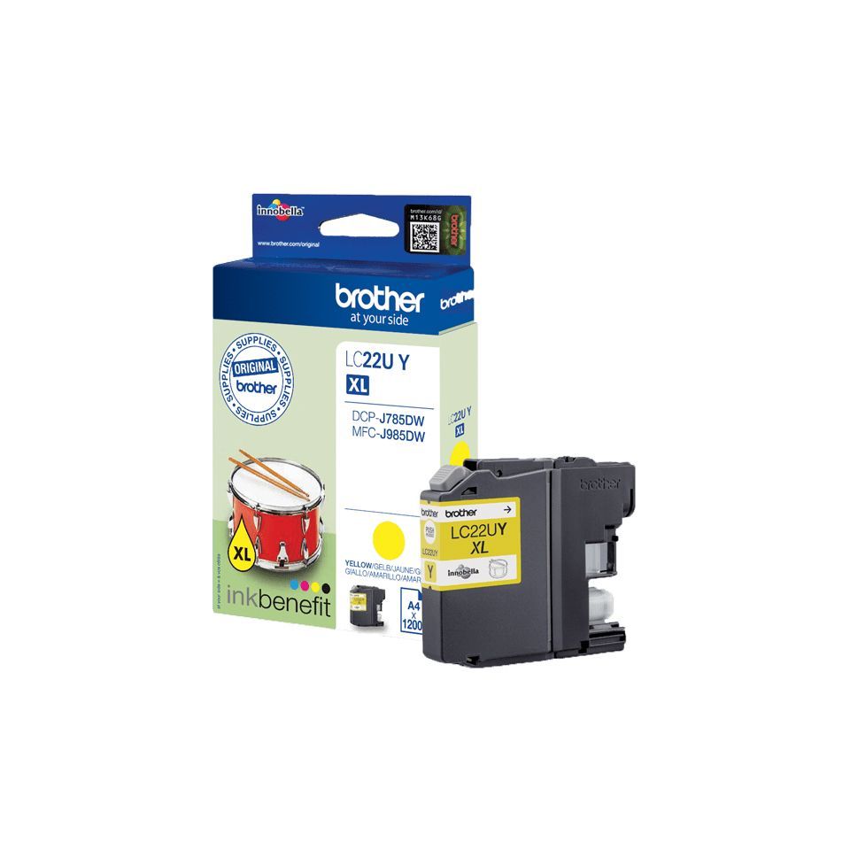Brother LC22UY cartuccia d'inchiostro 1 pz Originale Giallo [LC22UY]