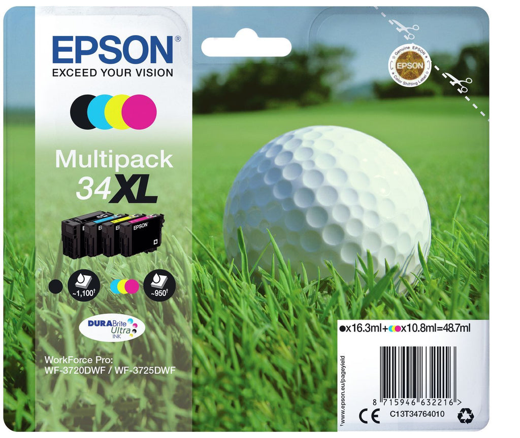 Epson Golf ball Multipack 4-colours 34XL DURABrite Ultra Ink [C13T34764010]