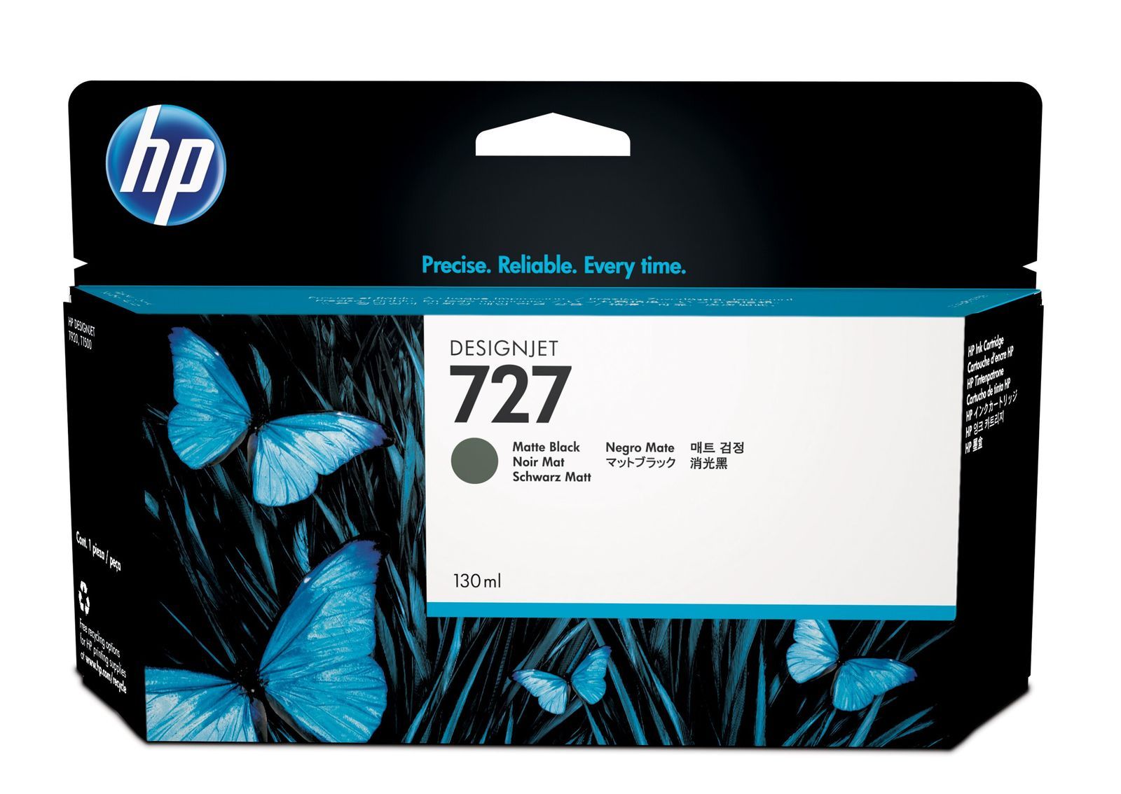HP Cartuccia inchiostro nero opaco DesignJet 727, 130 ml [B3P22A]