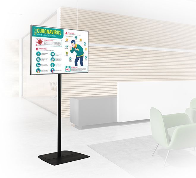 B-Tech BT8572 supporto da tavolo per Tv a schermo piatto 139,7 cm (55") Pavimento Nero [BT8572/BB]