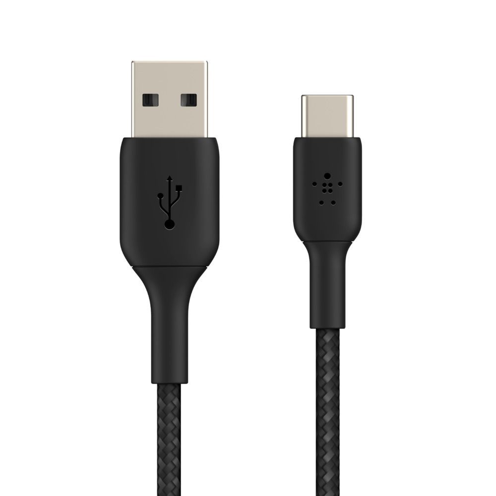 Belkin CAVO INTRECCIATO DA USB-C A USB-A 1M - NERO [CAB002BT1MBK]