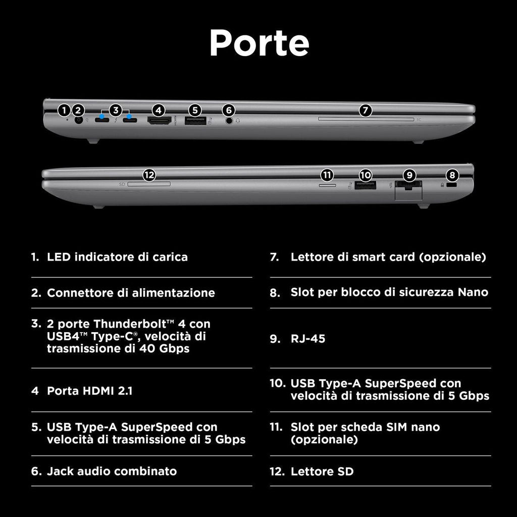 HP ZBook Power G11 Intel Core Ultra 9 185H Workstation mobile 40,6 cm (16") WUXGA 32 GB DDR5-SDRAM 1 TB SSD NVIDIA RTX 1000 Ada Wi-Fi 6E (802.11ax) Windows 11 Pro Grigio [98N73ET#ABZ]