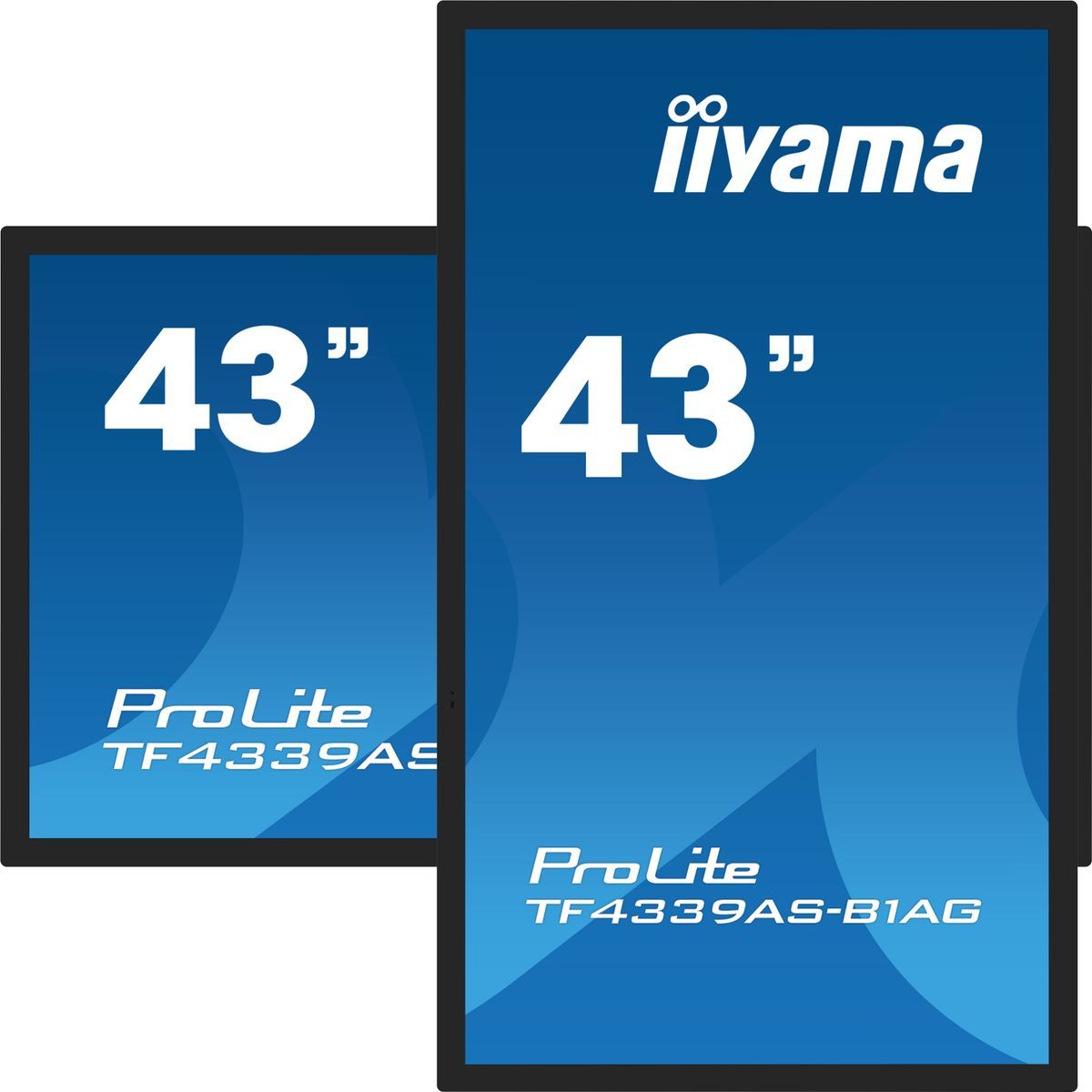 iiyama TF4339AS-B1AG visualizzatore di messaggi Pannello piatto per segnaletica digitale 108 cm (42.5") LED 500 cd/m 4K Ultra HD Nero Touch screen Processore integrato Android 24/7 [TF4339AS-B1AG]