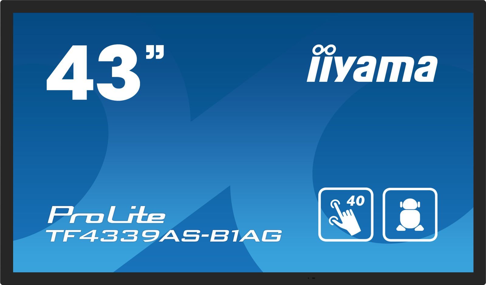 iiyama TF4339AS-B1AG visualizzatore di messaggi Pannello piatto per segnaletica digitale 108 cm (42.5") LED 500 cd/m 4K Ultra HD Nero Touch screen Processore integrato Android 24/7 [TF4339AS-B1AG]