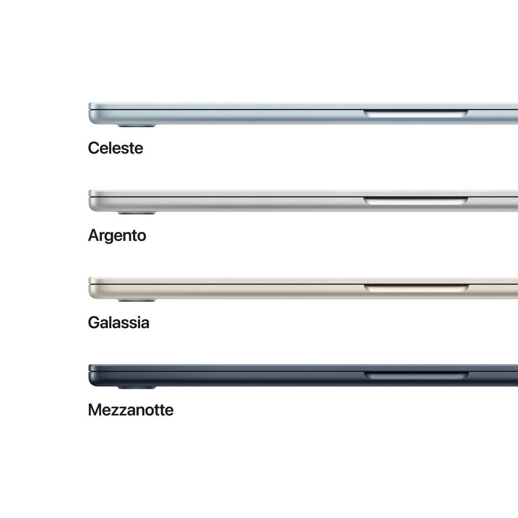 Apple MacBook Air 15'' M4 chip 10-core CPU 10-core GPU, 16GB, 256GB SSD - Mezzanotte [MW1L3T/A]