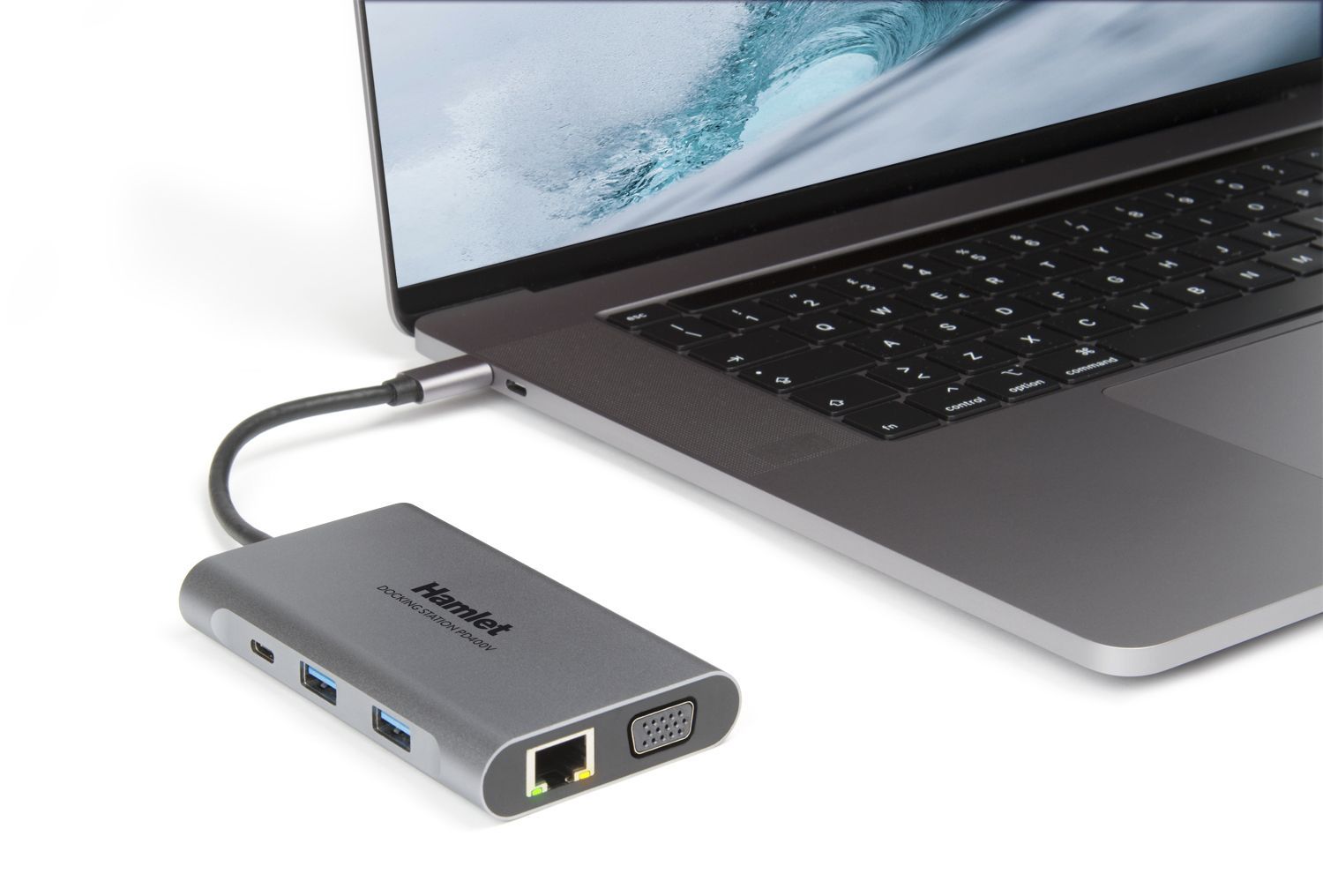Hamlet HDKC-PD400V replicatore di porte e docking station per notebook Cablato USB 3.2 Gen 1 (3.1 Gen 1) Type-C Grigio [HDKC-PD400V]