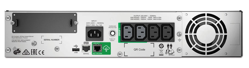 APC SMT1000RMI2UC gruppo di continuità (UPS) A linea interattiva 1 kVA 700 W 4 presa(e) AC [SMT1000RMI2UC]