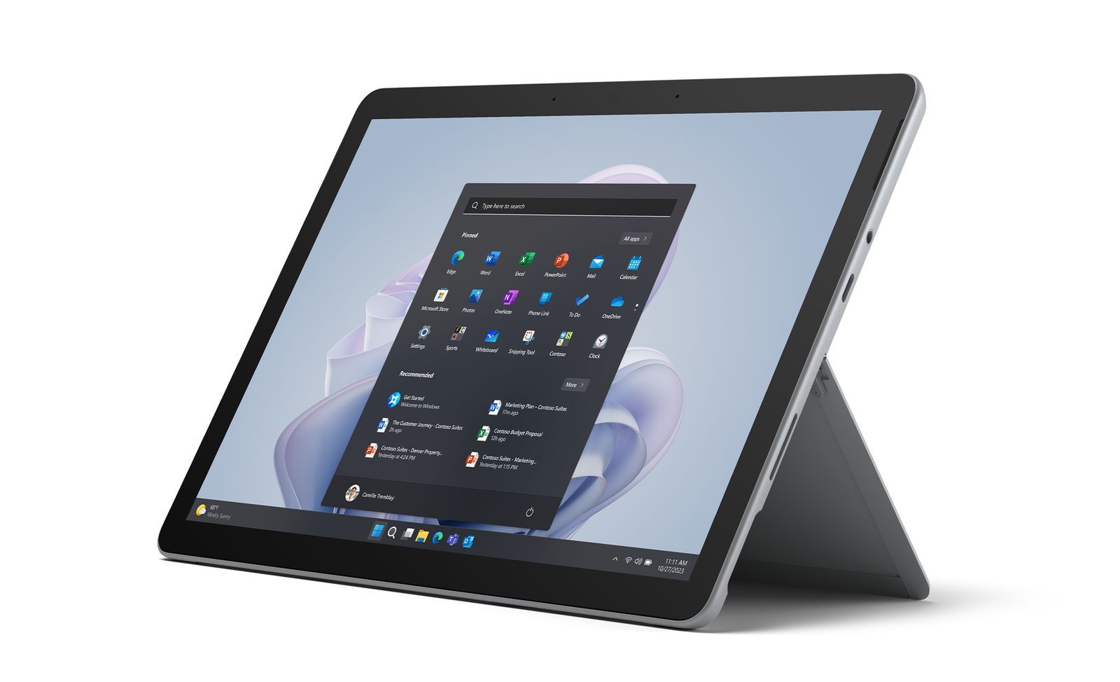 Microsoft Surface Go 4 64 GB 26,7 cm (10.5") Intel N 8 GB Wi-Fi 6 (802.11ax) Windows 11 Pro Platino [XGT-00004]