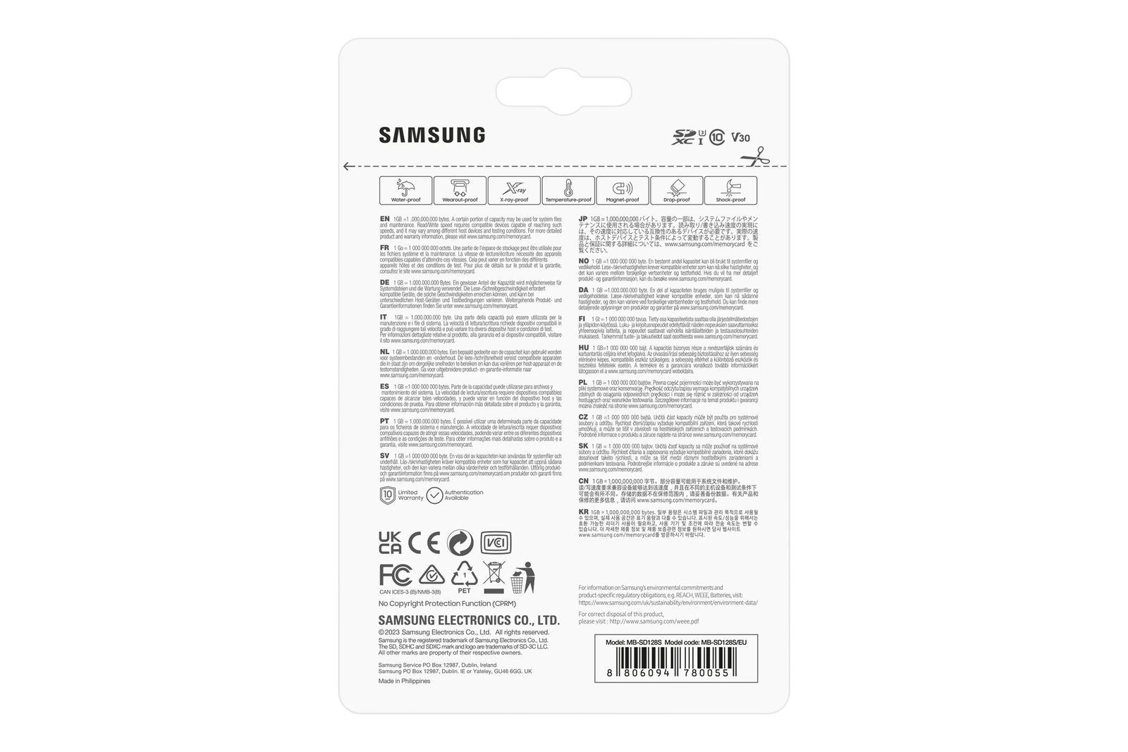 Samsung PRO Plus SD Card - Scheda di memoria 128GB (2023) [5B-SD128S/EU]