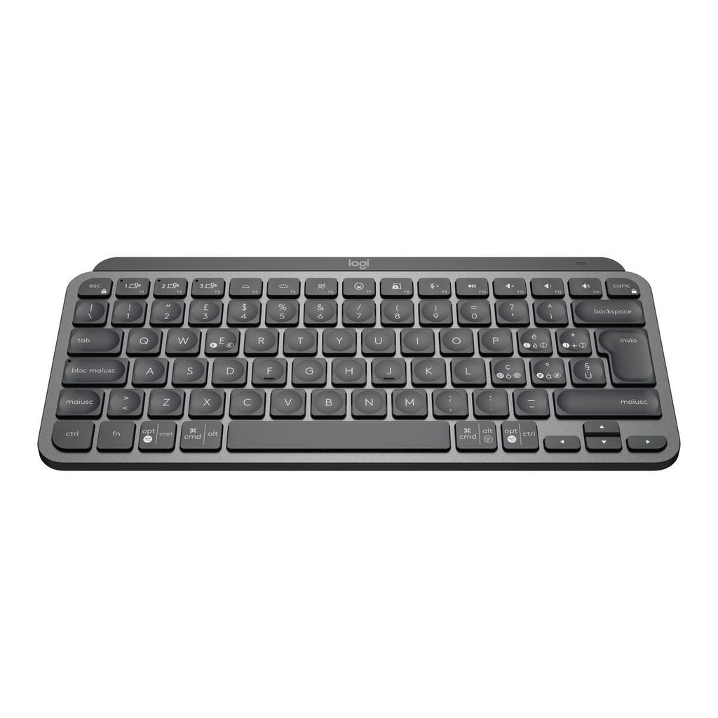 Logitech MX Keys Mini Tastiera Illuminata Wireless, Minimal, Compatta, Bluetooth, Retroilluminata, USB-C, Compatibile con Apple macOS, iOS, Windows, Linux, Android, in Metallo [920-010488]