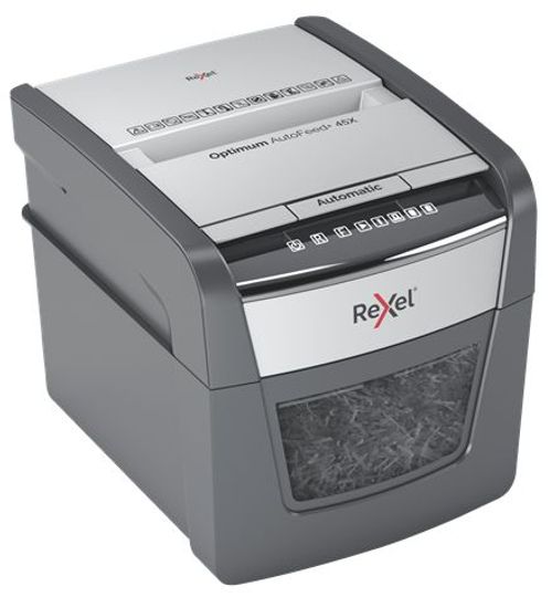 Rexel AutoFeed 45X distruggi documenti Triturazione incrociata 55 dB Nero, Argento [2020045XEU]