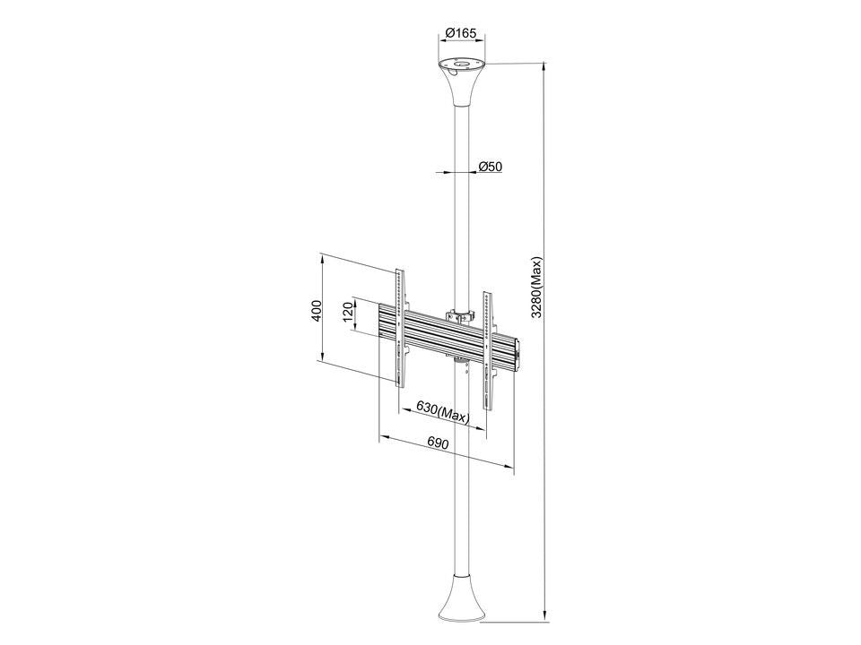 ITB MB3620 Supporto per display espositivi 165,1 cm (65") Nero [MB3620]