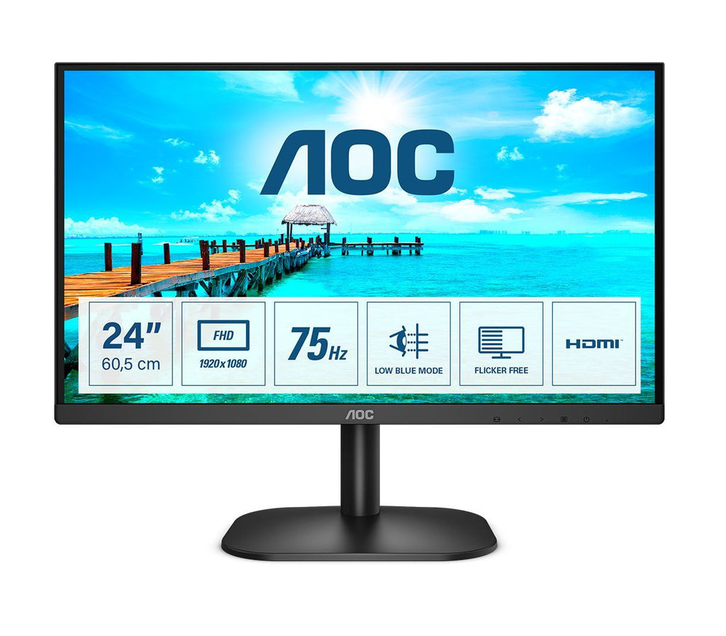 AOC B2 24B2XHM2 Monitor PC 60,5 cm (23.8") 1920 x 1080 Pixel Full HD LCD Nero [24B2XHM2]