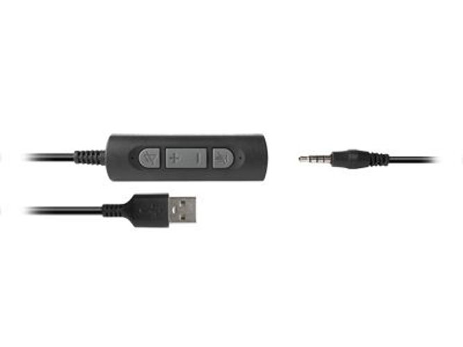 Hamlet HHEADM-UJM cuffia e auricolare Cablato A Padiglione Ufficio USB tipo A Nero [HHEADM-UJM]