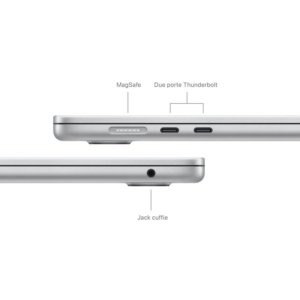 Apple MacBook Air 15": Chip M3 con CPU 8-core e GPU 10-core, 256GB SSD - Argento [MC9E4T/A]