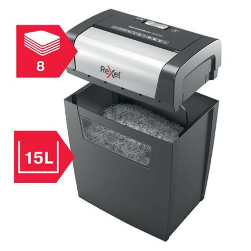 Rexel Momentum X308 distruggi documenti Taglio a particelle Nero, Grigio [2104570EU]