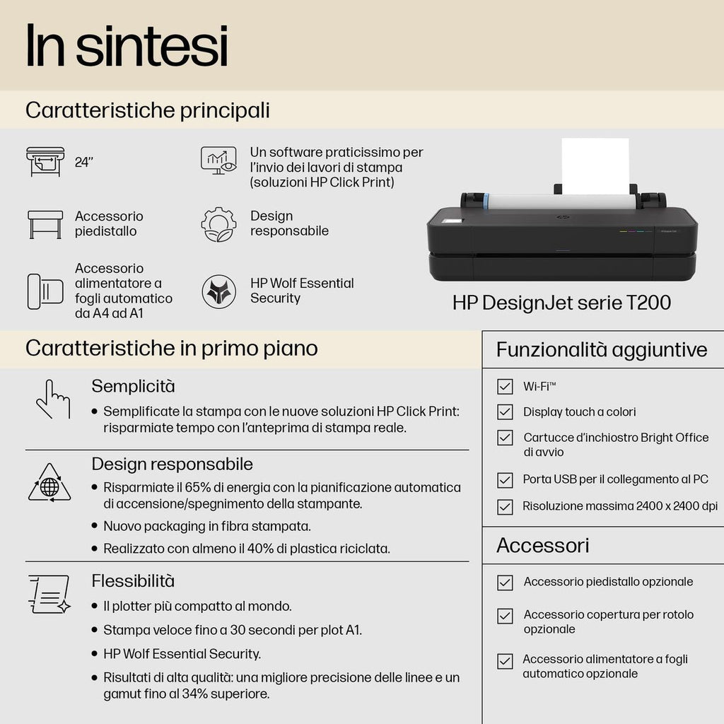 HP Designjet Stampante T250 24" edizione 2025 [5HB06D#B19]
