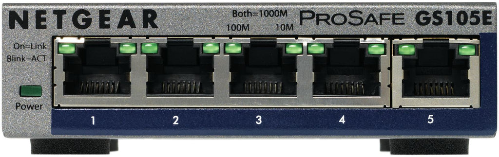 NETGEAR GS105E-200PES switch di rete Gestito L2/L3 Gigabit Ethernet (10/100/1000) Grigio [GS105E-200PES]