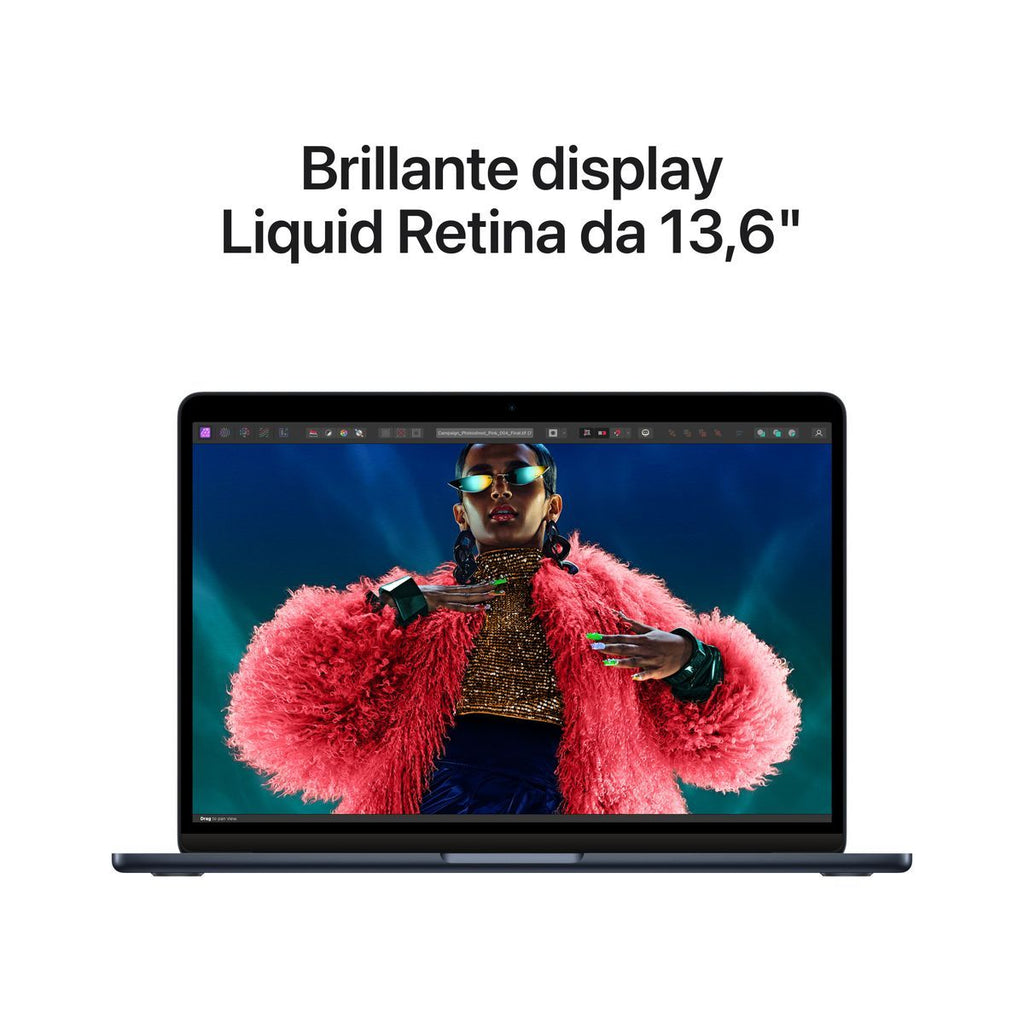 Apple MacBook Air 13'' M3 chip con core 8 CPU e core 10 GPU, 16GB, 512GB SSD Mezzanotte [MXCV3T/A]