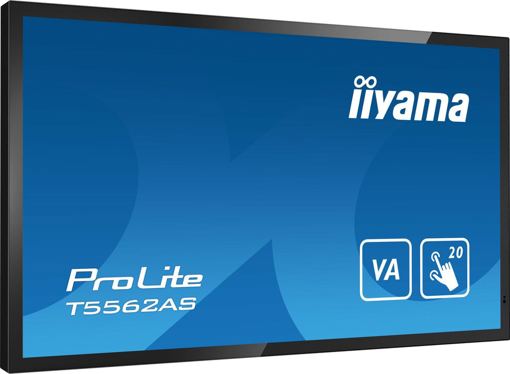 iiyama T5562AS-B1 visualizzatore di messaggi Pannello piatto interattivo 138,7 cm (54.6") VA 500 cd/m 4K Ultra HD Nero Touch screen Processore integrato Android 8.0 24/7 [T5562AS-B1]