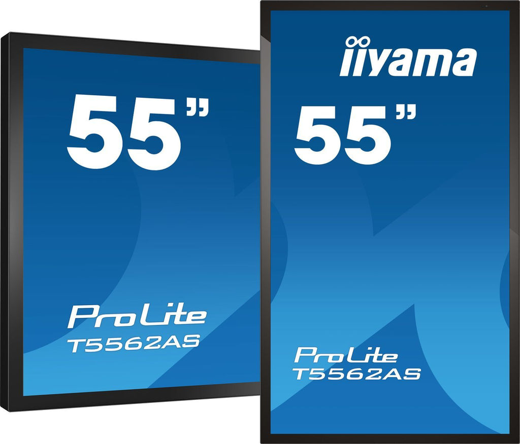 iiyama T5562AS-B1 visualizzatore di messaggi Pannello piatto interattivo 138,7 cm (54.6") VA 500 cd/m 4K Ultra HD Nero Touch screen Processore integrato Android 8.0 24/7 [T5562AS-B1]