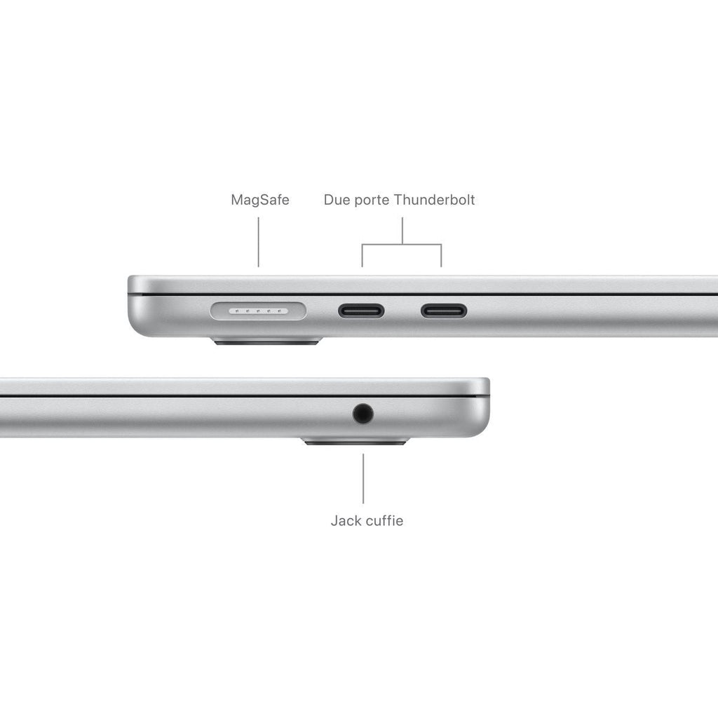 Apple MacBook Air 13'' M3 chip con core 8 CPU e core 10 GPU, 16GB, 512GB SSD Argento [MXCT3T/A]