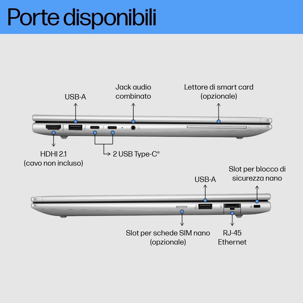 HP EliteBook 630 G11 Intel Core Ultra 5 125U Computer portatile 33,8 cm (13.3") WUXGA 16 GB DDR5-SDRAM 512 GB SSD Wi-Fi 6E (802.11ax) Windows 11 Pro Argento [A37RVET#ABZ]
