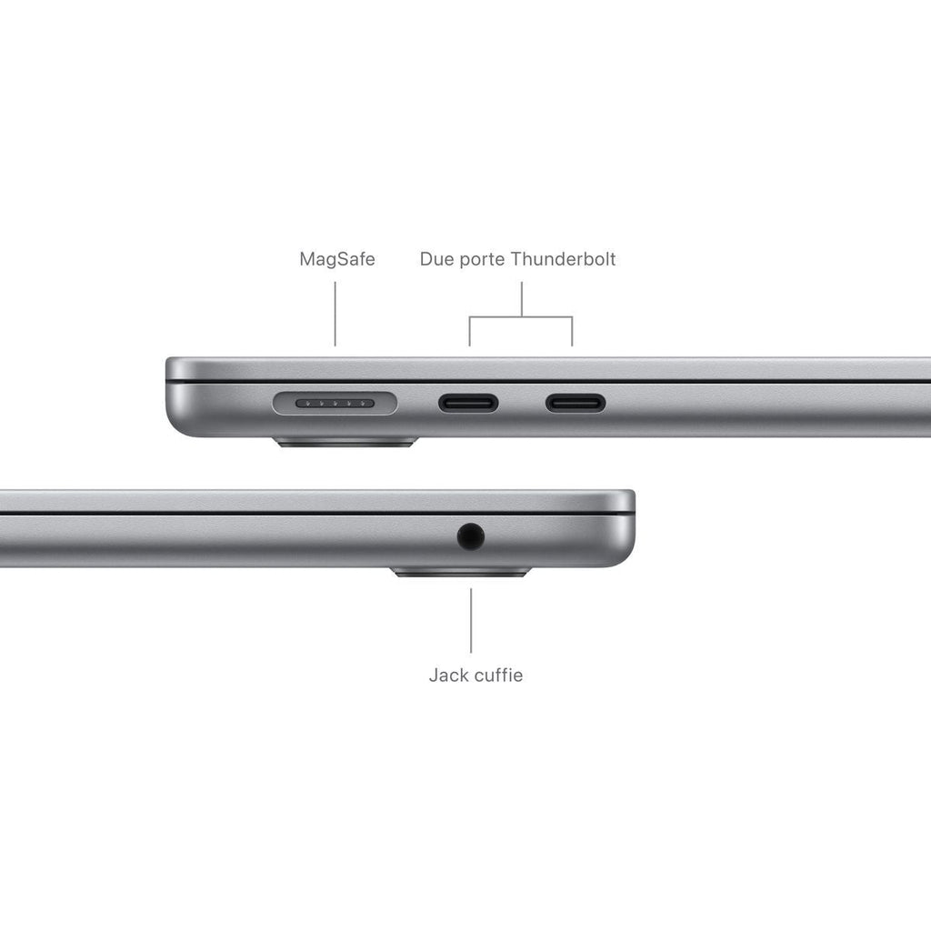 Apple MacBook Air 13": Chip M3 con CPU 8-core e GPU 10-core, 512GB SSD - Grigio siderale [MC8M4T/A]