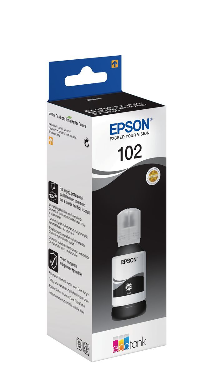 Epson 102 EcoTank Pigment Black ink bottle [C13T03R140]