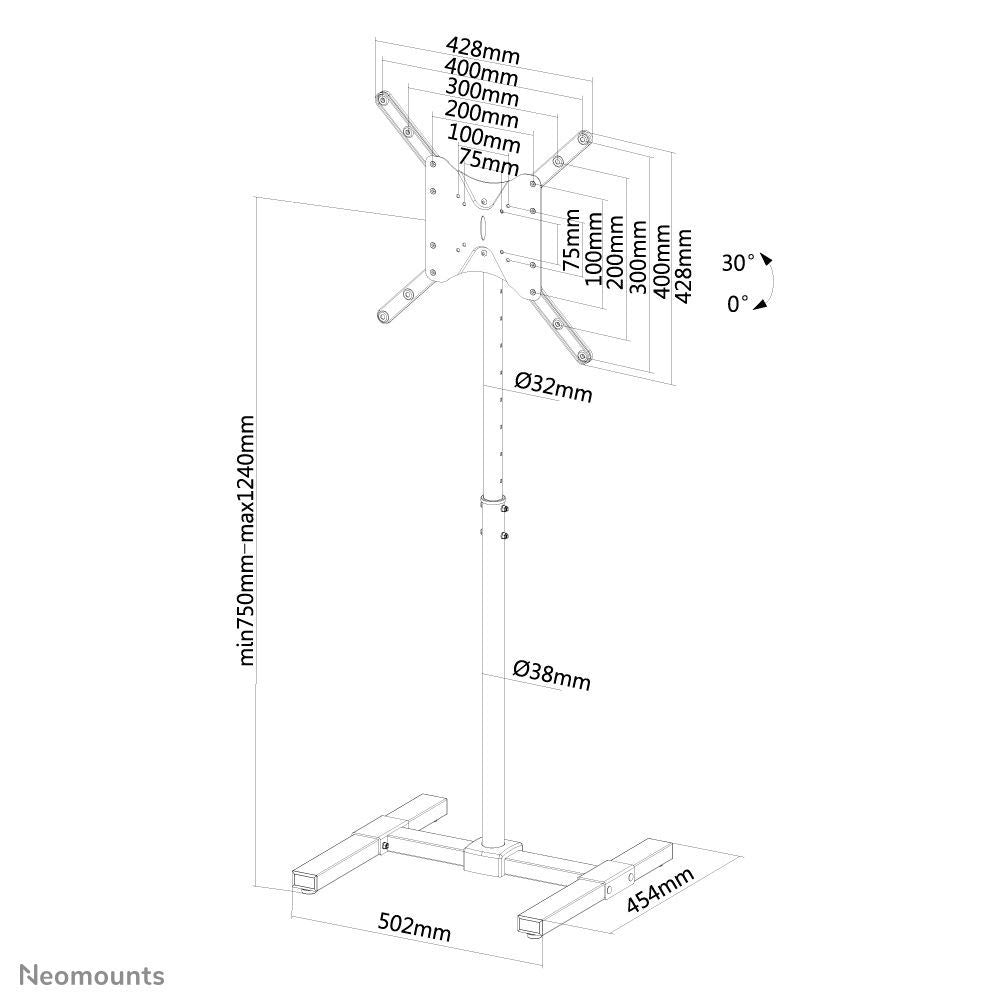 Neomounts NS-FS100BLACK Supporto da pavimento 10-55" [NS-FS100BLACK]