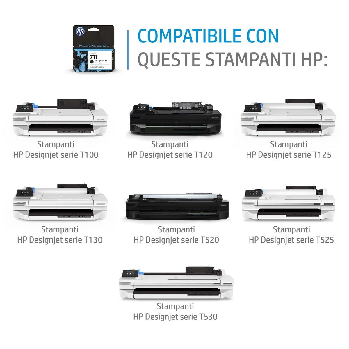 HP Confezione da 3 di cartucce inchiostro ciano DesignJet 711, 29 ml [CZ134A]