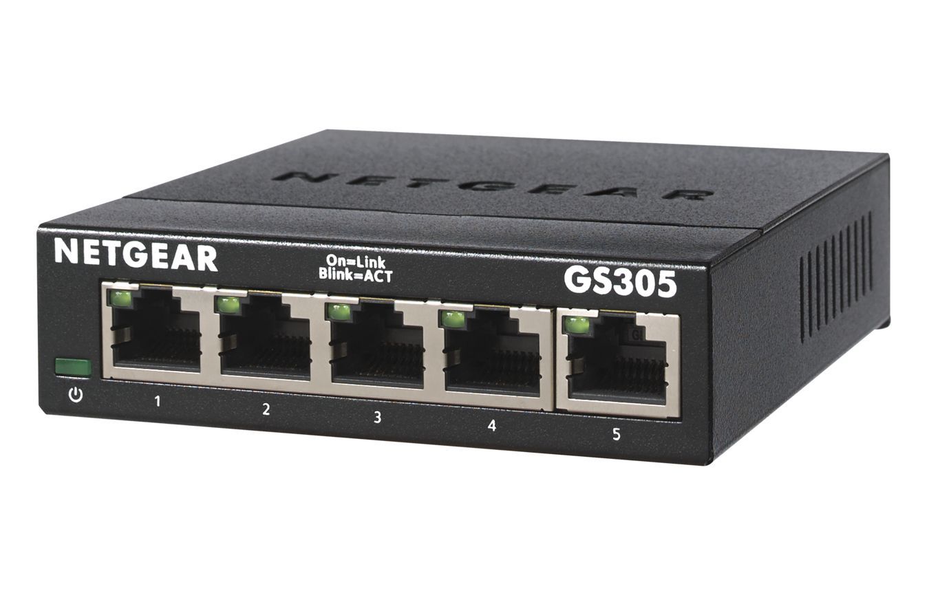 NETGEAR GS305 Non gestito L2 Gigabit Ethernet (10/100/1000) Nero [GS305-300PES]