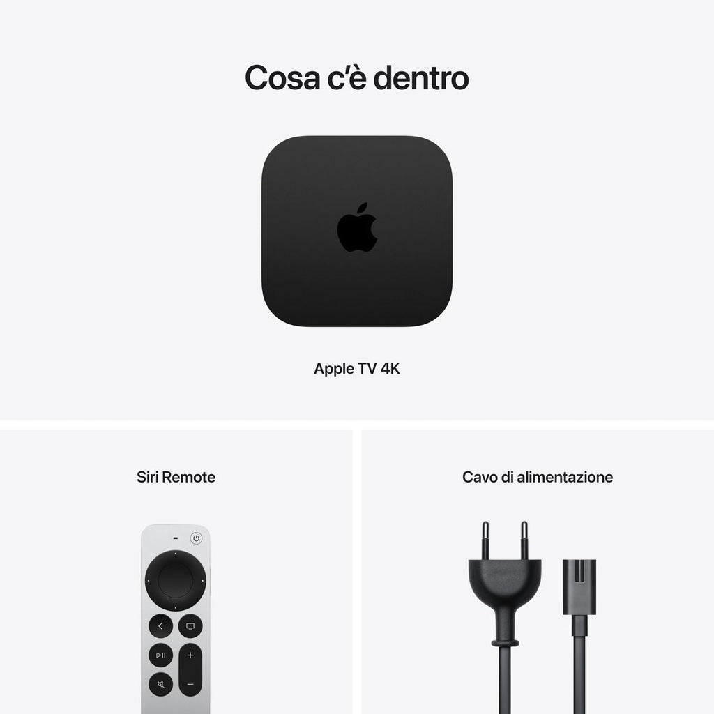 Apple TV 4K WiFi + Ethernet con 128GB di archiviazione [MN893T/A]