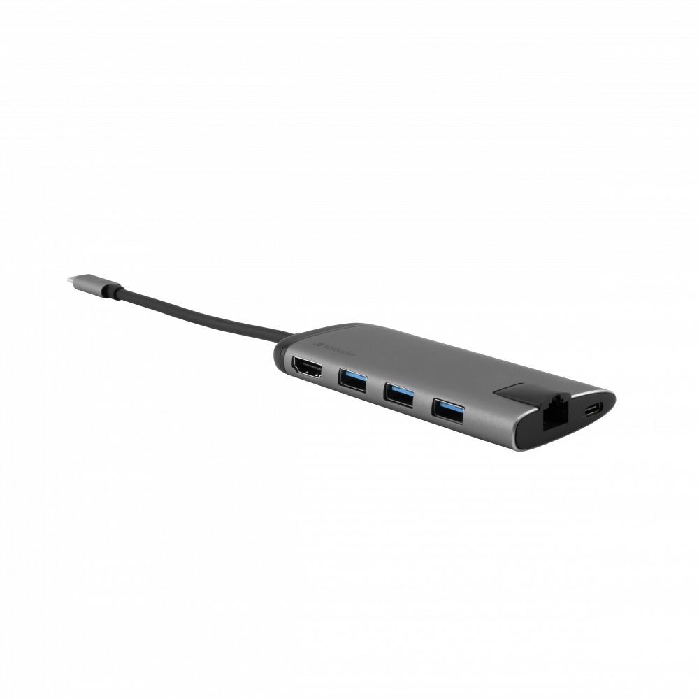Verbatim 49142 replicatore di porte e docking station per laptop USB 3.2 Gen 1 (3.1 Gen 1) Type-C Nero, Argento [49142]
