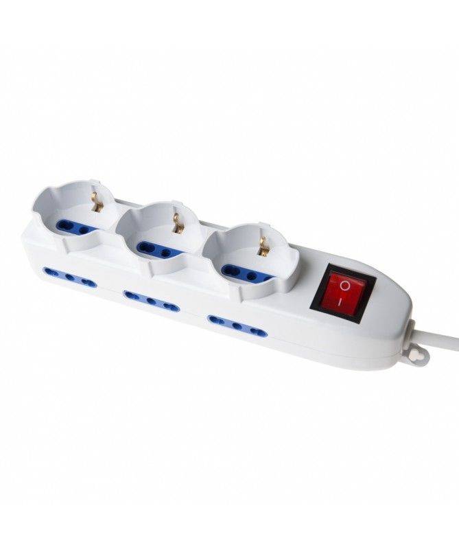 Vultech Multipresa bipasso 9 posti con tasto ON/OFF 16A [MU-02]