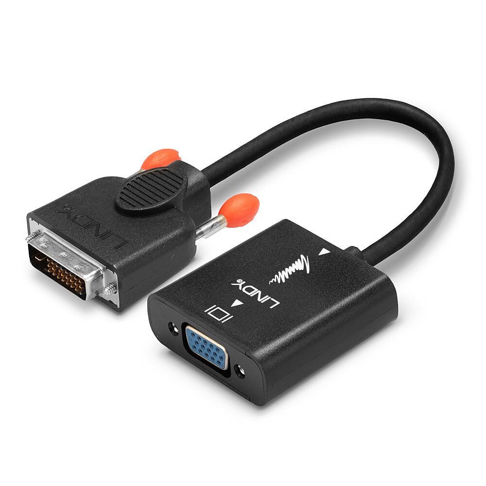 Lindy 38189 cavo e adattatore video 0,1 m DVI-D VGA (D-Sub) Nero [LINDY38189]