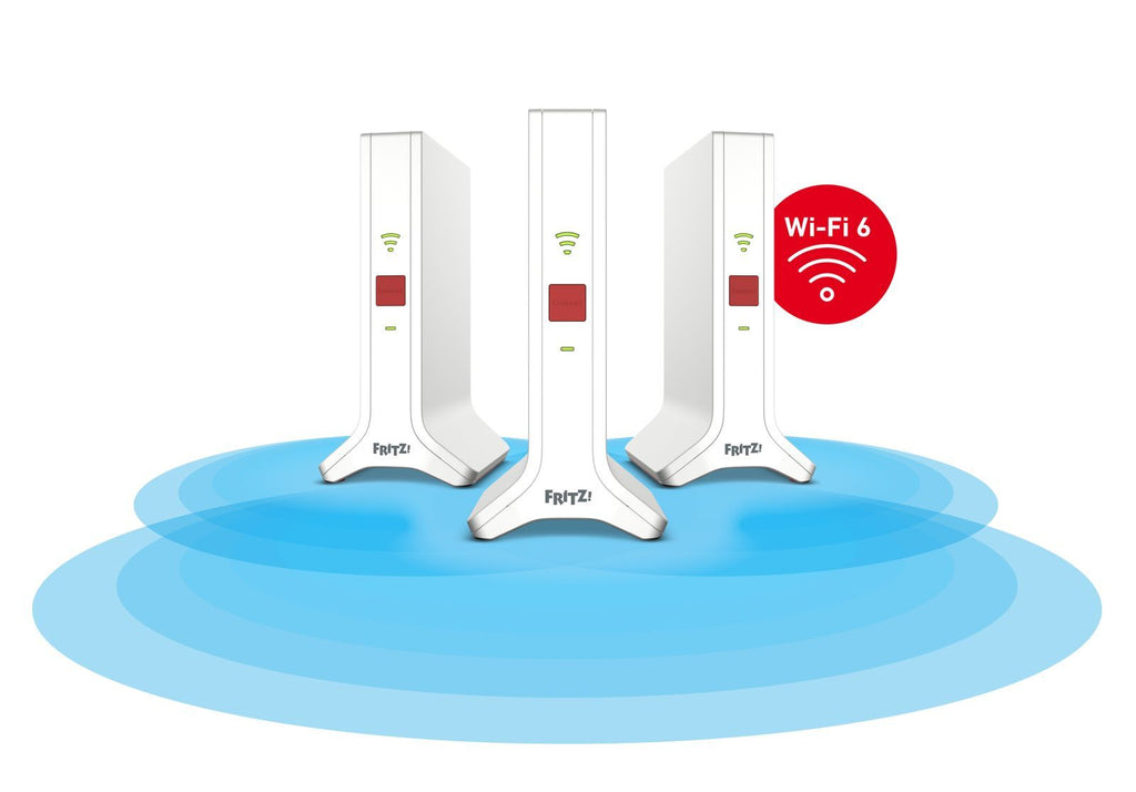 FRITZ!Repeater FRITZ!Mesh Set 4200 3-pack Edition Inter Ripetitore di rete 4200 Mbit/s Rosso, Bianco [20003109]
